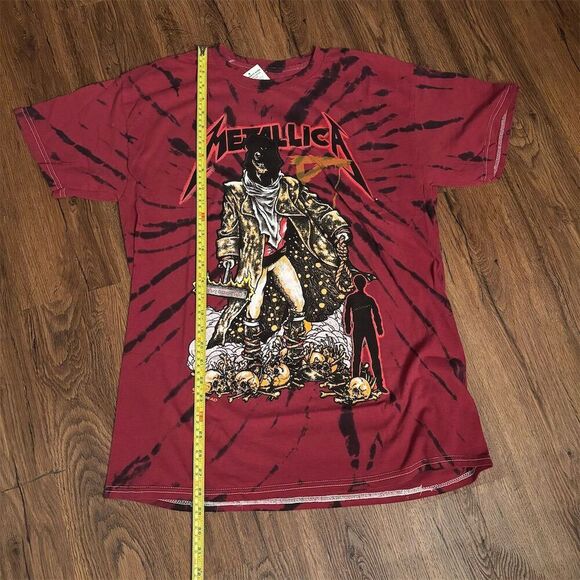 Metallica "Unforgiven" Tie-Dye T-Shirt Men's L Red Graphic Print - Picture 5 of 9